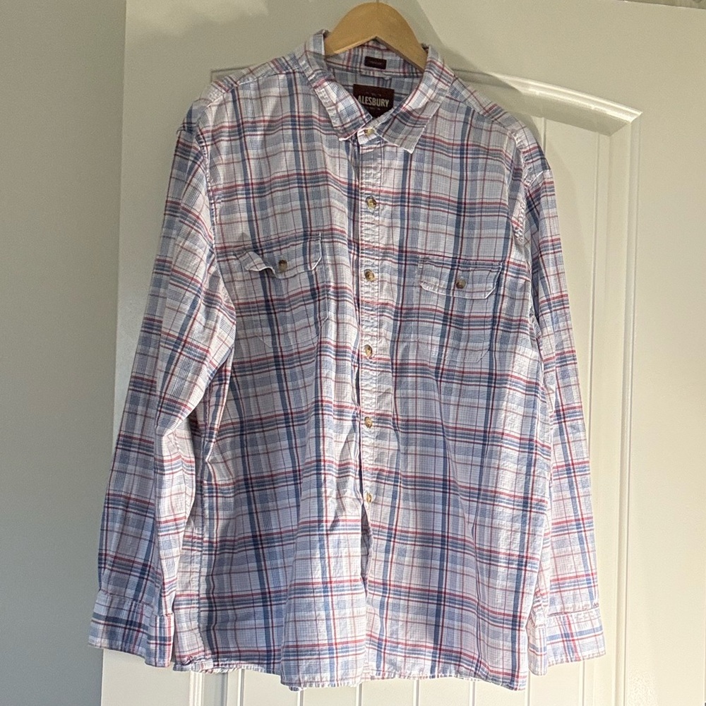 Men's Alesbury Plaid Shirt - White and Red